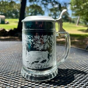 Silver and White Drinkware with Decorative Etching